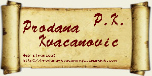 Prodana Kvačanović vizit kartica